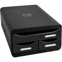 Exacompta Drawer Unit Plastic Glossy Black