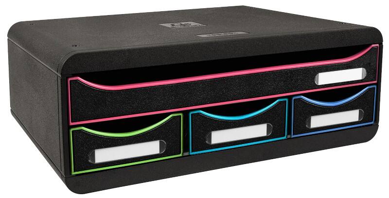 Exacompta Black office Drawer Unit Plastic Black Harlequin 4 Drawers 35.5 x 27 x 13.5 cm A4+