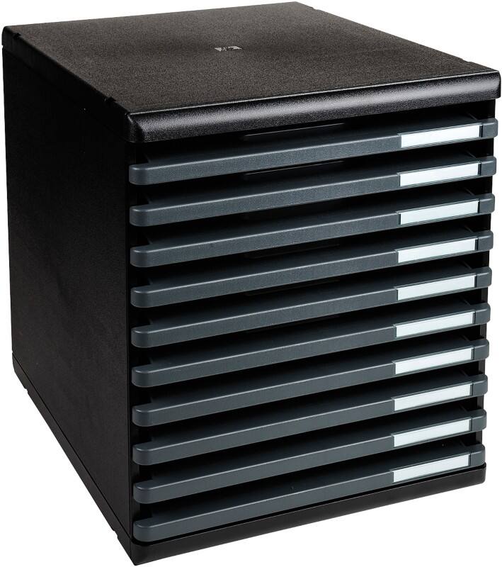 Exacompta ECOBlack Drawer Unit Plastic Dark Grey 10 Drawers 28.8 x 35 x 32 cm A4+