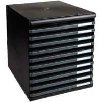 Exacompta ECOBlack Drawer Unit Plastic Dark Grey 28.8 x 35 x 32 cm