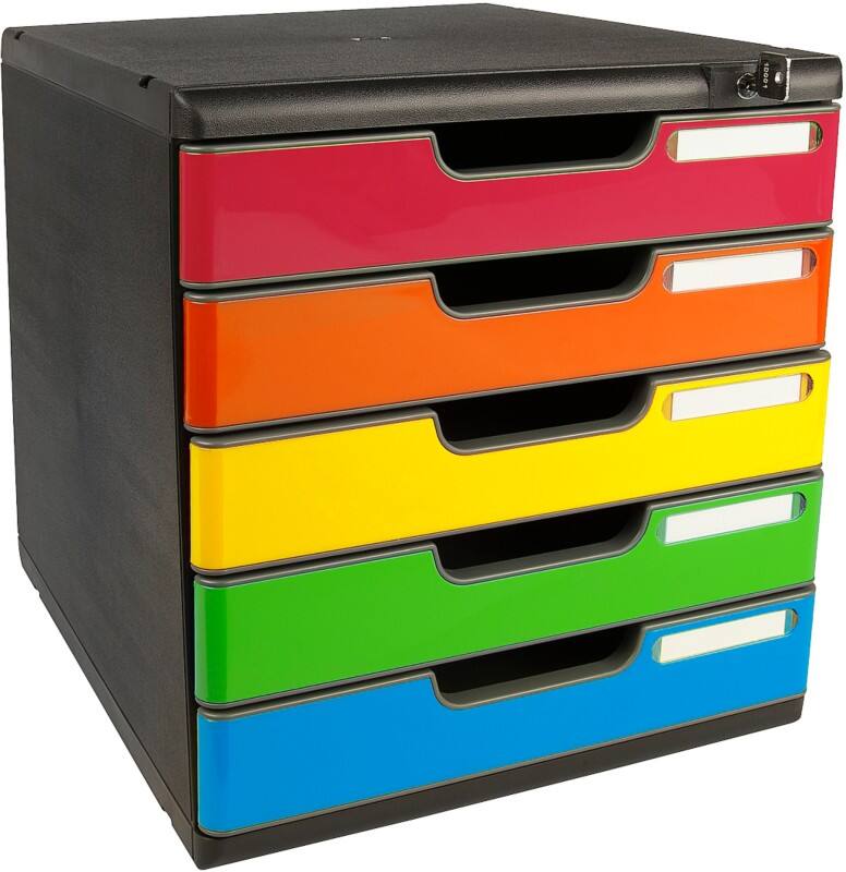 Exacompta Iderama Drawer Unit Plastic Glossy Harlequin 5 Drawers 28.8 x 35 x 32 cm A4+
