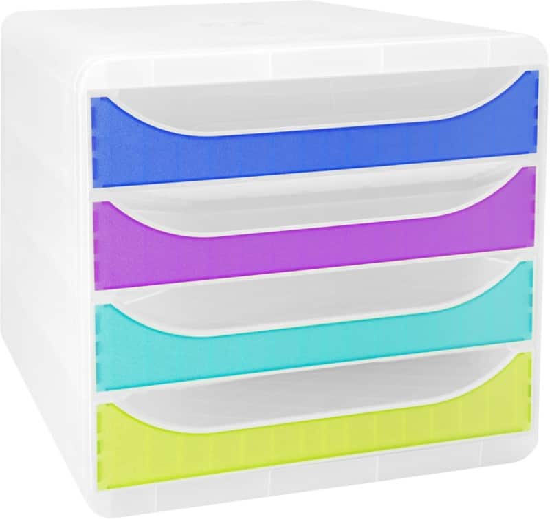 Exacompta Chromaline Drawer Unit Plastic Assorted 4 Drawers 27.8 x 34.7 x 26.7 cm A4+