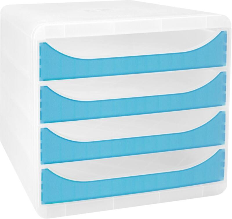 Exacompta Chromaline Drawer Unit Plastic Turquoise 4 Drawers 27.8 x 34.7 x 26.7 cm A4+ 1