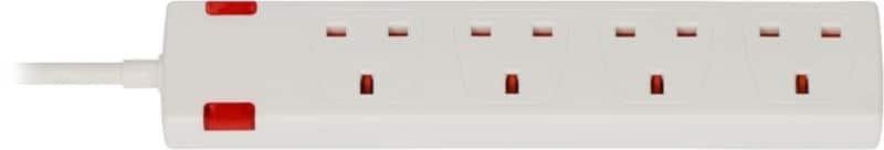 brennenstuhl 4-Way Extension Lead UK with Neon Indicator 10m White