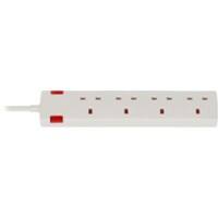 brennenstuhl 4-Way Extension Lead UK with Neon Indicator 2m White