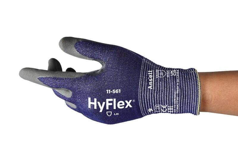 Ansell HyFlex Cut Resistant Non-Disposable Handling Gloves Nitrile Size 10 Dark Blue 12 Pairs