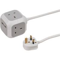 brennenstuhl Extension Lead White, Grey 3m