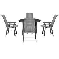 Living and Home Garden Furniture Set Fabric Black LG0542LG0887