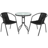 Living and Home Garden Furniture Set Plastic Black LG0785LG0791