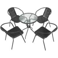 Living and Home Garden Furniture Set Plastic Black LG0785LG0792