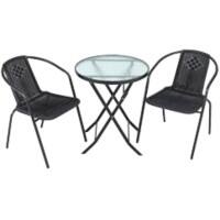 Living and Home Garden Furniture Set Plastic Black LG0787LG0791