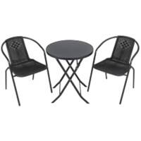 Living and Home Garden Furniture Set Plastic Black LG0788LG0791