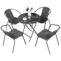 Living and Home Garden Furniture Set Plastic Black LG0788LG0792
