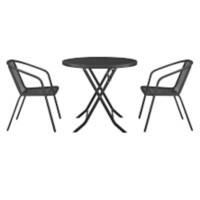 Living and Home Garden Furniture Set Fabric Black LG0789LG0791