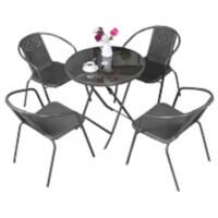 Living and Home Garden Furniture Set Plastic Black LG0789LG0792