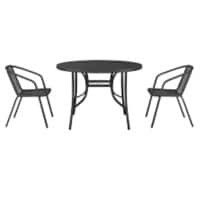 Living and Home Garden Furniture Set Plastic Black LG0791LG0887