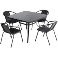 Living and Home Garden Furniture Set Plastic Black LG0792LG0888