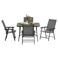 Living and Home Garden Furniture Set Fabric Black LG0817LG0542