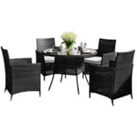 Living and Home Garden Furniture Set Rattan Black LG0893LG0904