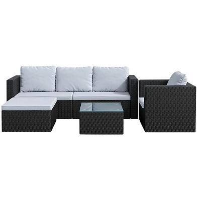 Living and Home Garden Furniture Set Rattan Black PM1073PM1074PM1075