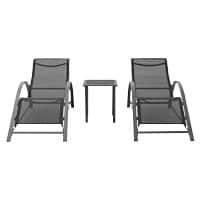 Living and Home Garden Furniture Set Aluminium Black PM1119