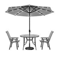 Living and Home Garden Furniture Set Fabric Black VKK0003