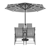 Living and Home Garden Furniture Set Fabric Black VKK0007