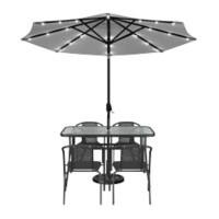 Living and Home Garden Furniture Set Plastic Black VKK0008