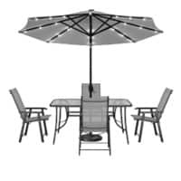 Living and Home Garden Furniture Set Fabric Black VKK0011