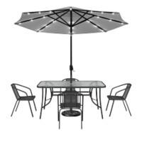 Living and Home Garden Furniture Set Plastic Black VKK0012