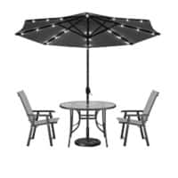 Living and Home Garden Furniture Set Fabric Black VKK0015