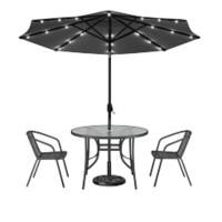 Living and Home Garden Furniture Set Plastic Black VKK0016