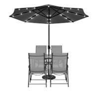 Living and Home Garden Furniture Set Fabric Black VKK0018