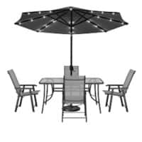 Living and Home Garden Furniture Set Fabric Black VKK0021