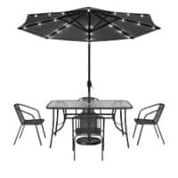 Living and Home Garden Furniture Set Plastic Black VKK0022