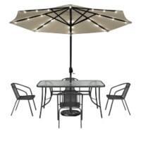 Living and Home Garden Furniture Set Plastic Black VKK0024