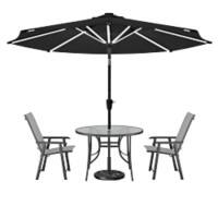 Living and Home Garden Furniture Set Fabric Black VKK0027