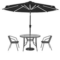 Living and Home Garden Furniture Set Plastic Black VKK0028