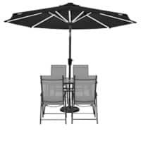 Living and Home Garden Furniture Set Fabric Black VKK0030