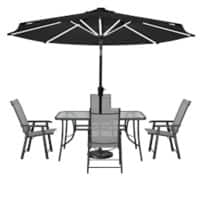 Living and Home Garden Furniture Set Fabric Black VKK0033