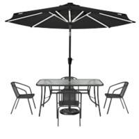 Living and Home Garden Furniture Set Plastic Black VKK0034