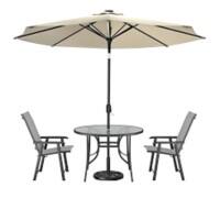 Living and Home Garden Furniture Set Fabric Black VKK0037