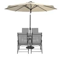 Living and Home Garden Furniture Set Fabric Black VKK0040