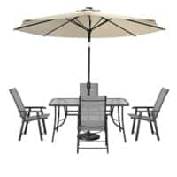 Living and Home Garden Furniture Set Fabric Black VKK0043