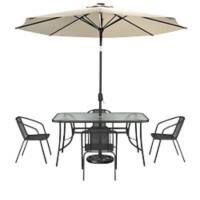 Living and Home Garden Furniture Set Fabric Black VKK0044