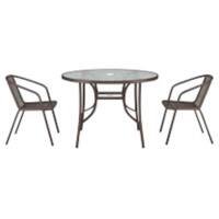 Living and Home Garden Furniture Set Plastic Brown LG0535LG0790