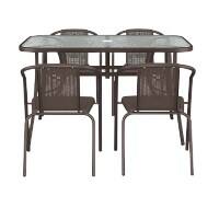 Living and Home Garden Furniture Set Plastic Brown LG0537LG0543