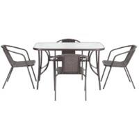 Living and Home Garden Furniture Set Plastic Brown LG0539LG0543