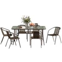 Living and Home Garden Furniture Set Plastic Brown LG0539LG0544