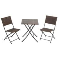 Living and Home Garden Furniture Set Rattan Brown LG0782